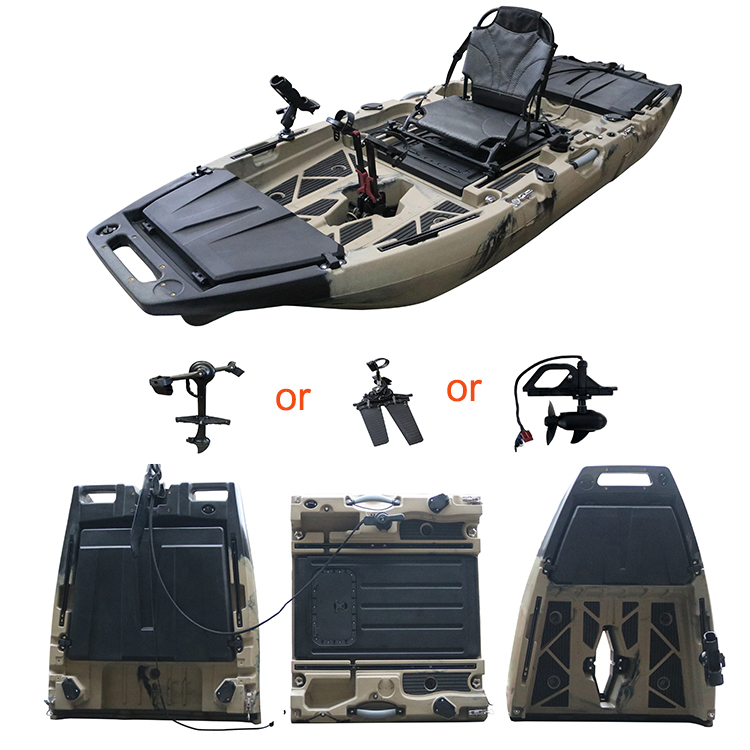 Fishing Kayak Sit On Top - 10フィートのモジュール式シットオントップ型釣り用カヤック。2026年新モデル。1人用、2分割式で取り外し可能。環境に配慮した軽量で耐久性に優れたPE素材を使用。