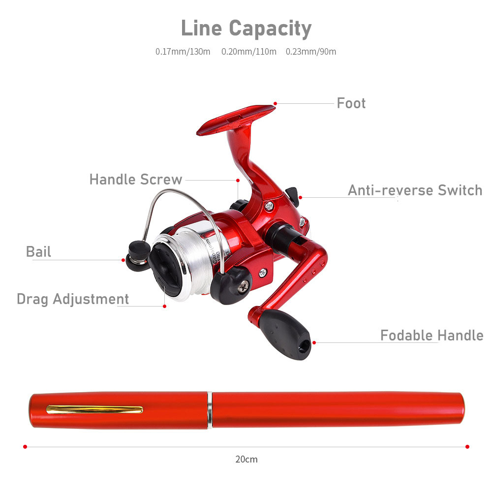ミニペン型釣り竿 スピニングリールコンボキット付き ポケット - Penn Reel Fierce のレビューと価格