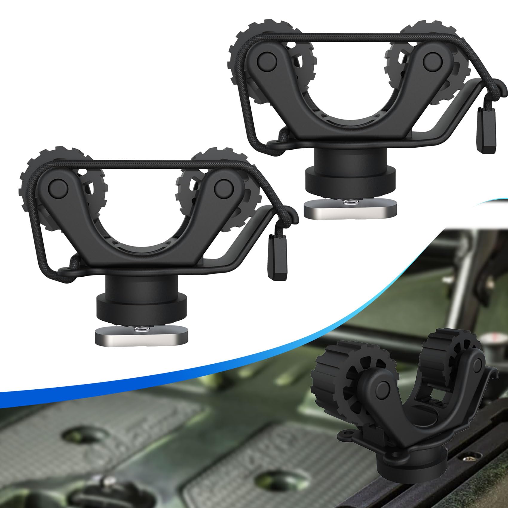 カヤックレールパドルホルダー カヤックトラックマウントアクセ - Fishing Kayak Rod Holder のレビューと価格
